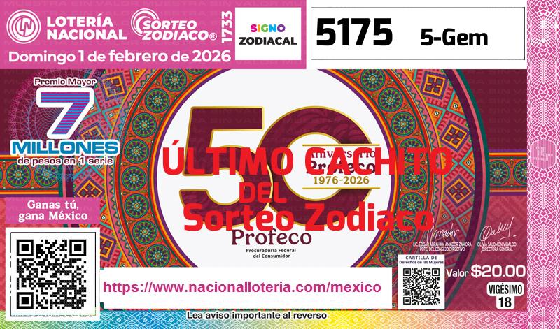Cachito del último Sorteo Zodiaco premiado en la Lotería Nacional del Domingo 1 de Febrero de 2026 Último Sorteo Zodiaco de la Lotería del Domingo 1 de Febrero de 2026