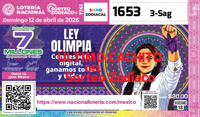 Cachito del último Sorteo Zodiaco premiado en la Lotería Nacional del Domingo 12 de Abril de 2026 Último Sorteo Zodiaco de la Lotería del Domingo 12 de Abril de 2026