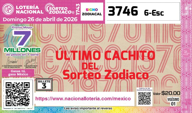 Último Sorteo Zodiaco de la Lotería del Domingo 26 de Abril de 2026
