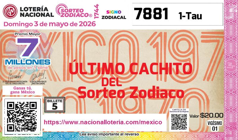 Último Sorteo Zodiaco de la Lotería del Domingo 3 de Mayo de 2026