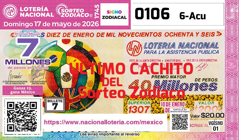 Cachito del último Sorteo Zodiaco premiado en la Lotería Nacional del Domingo 17 de Mayo de 2026 Último Sorteo Zodiaco de la Lotería del Domingo 17 de Mayo de 2026