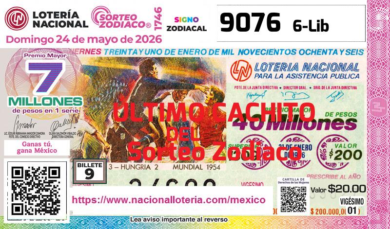 Cachito del último Sorteo Zodiaco premiado en la Lotería Nacional del Domingo 24 de Mayo de 2026 Último Sorteo Zodiaco de la Lotería del Domingo 24 de Mayo de 2026