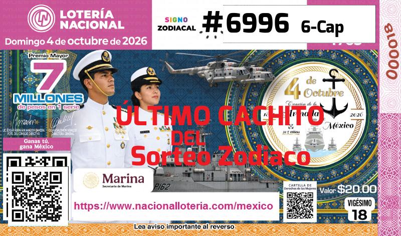 Cachito del último Sorteo Zodiaco premiado en la Lotería Nacional del Domingo 4 de Octubre de 2026 Último Sorteo Zodiaco de la Lotería del Domingo 4 de Octubre de 2026