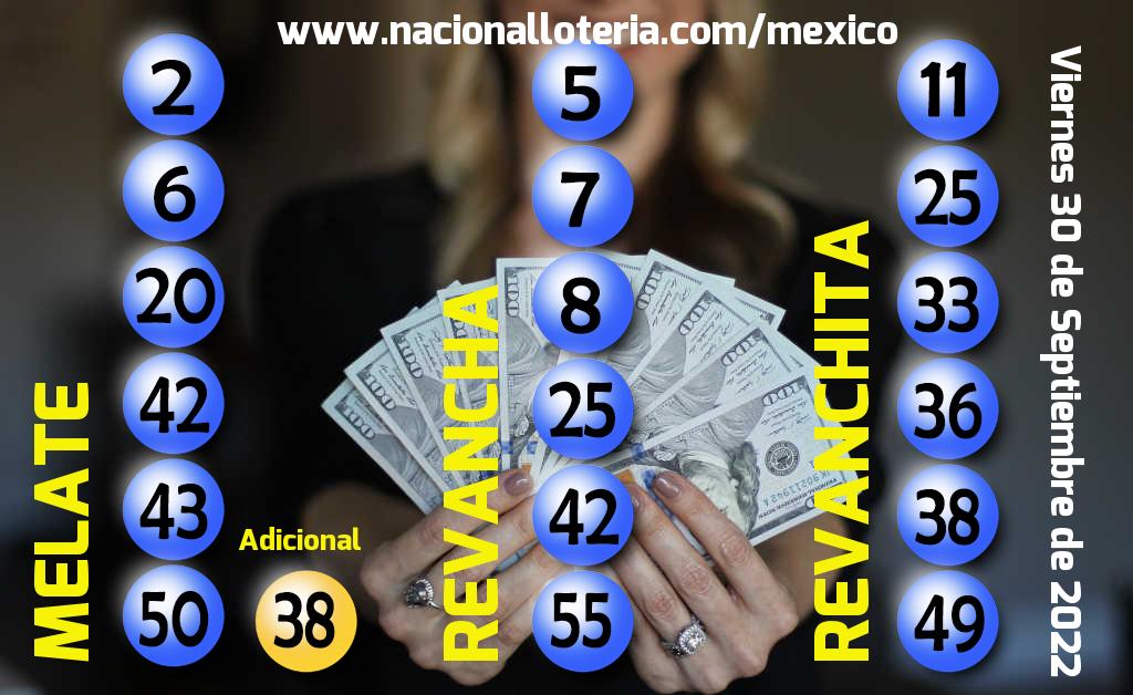 Números ganadores del Melate del Viernes 30 de Septiembre de 2022 Resultados del Melate del Viernes 30 de Septiembre de 2022