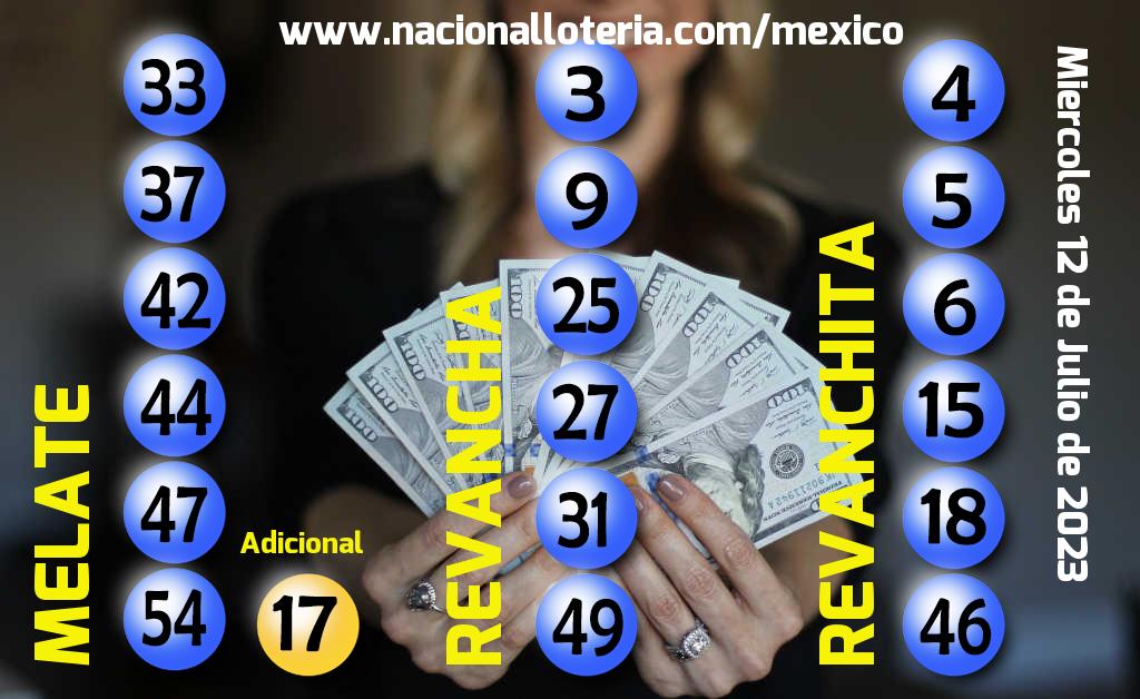 Resultados del Melate del Mi&eacute;rcoles 12 de Julio de 2023