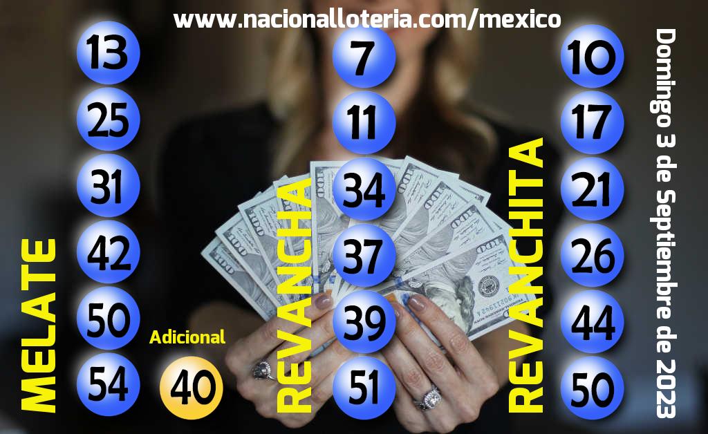 Números ganadores del Melate del Domingo 3 de Septiembre de 2023 Resultados del Melate del Domingo 3 de Septiembre de 2023