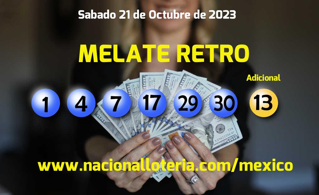 Números ganadores del Melate Retro del Sábado 21 de Octubre de 2023 Resultados del Melate Retro del Sábado 21 de Octubre de 2023