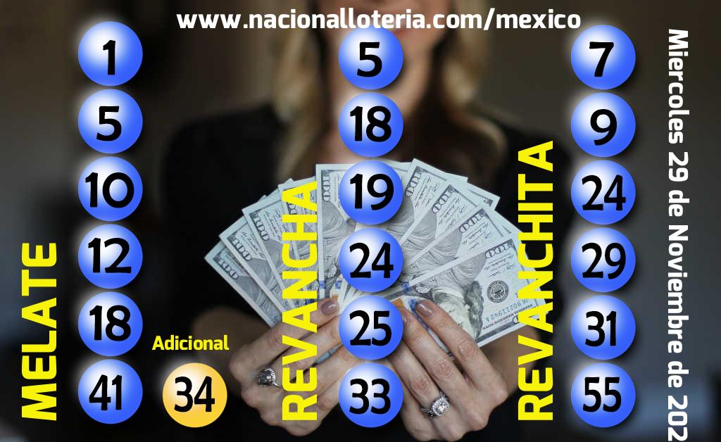 Resultados del Melate del Mi&eacute;rcoles 29 de Noviembre de 2023