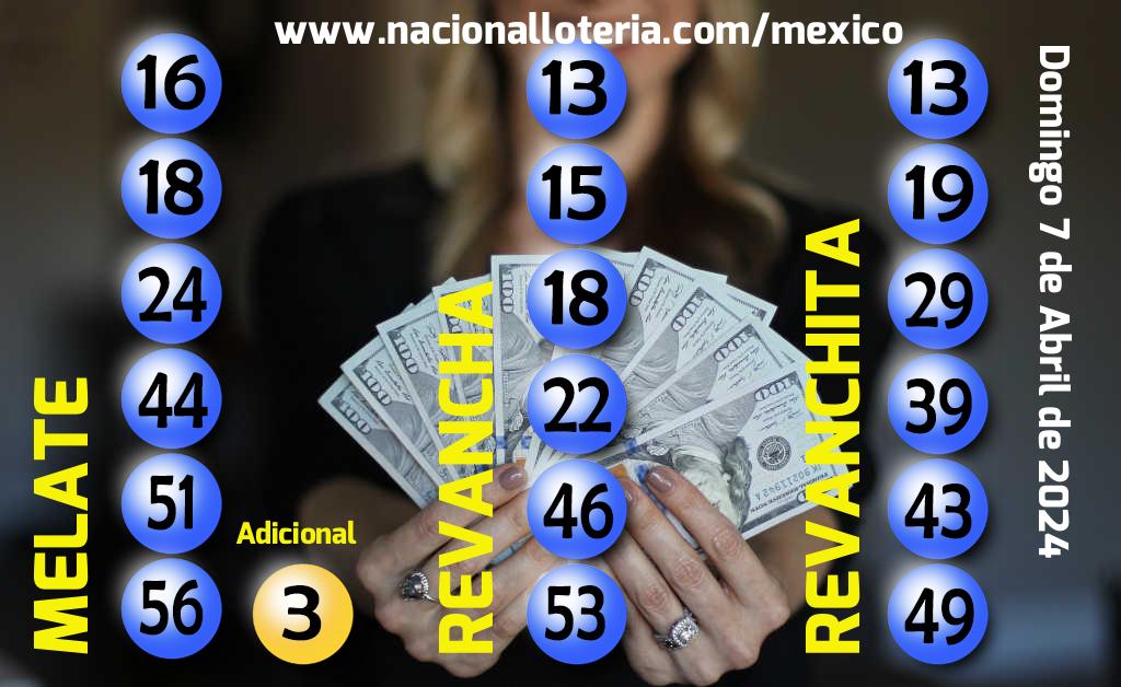 Números ganadores del Melate del Domingo 7 de Abril de 2024 Resultados del Melate del Domingo 7 de Abril de 2024