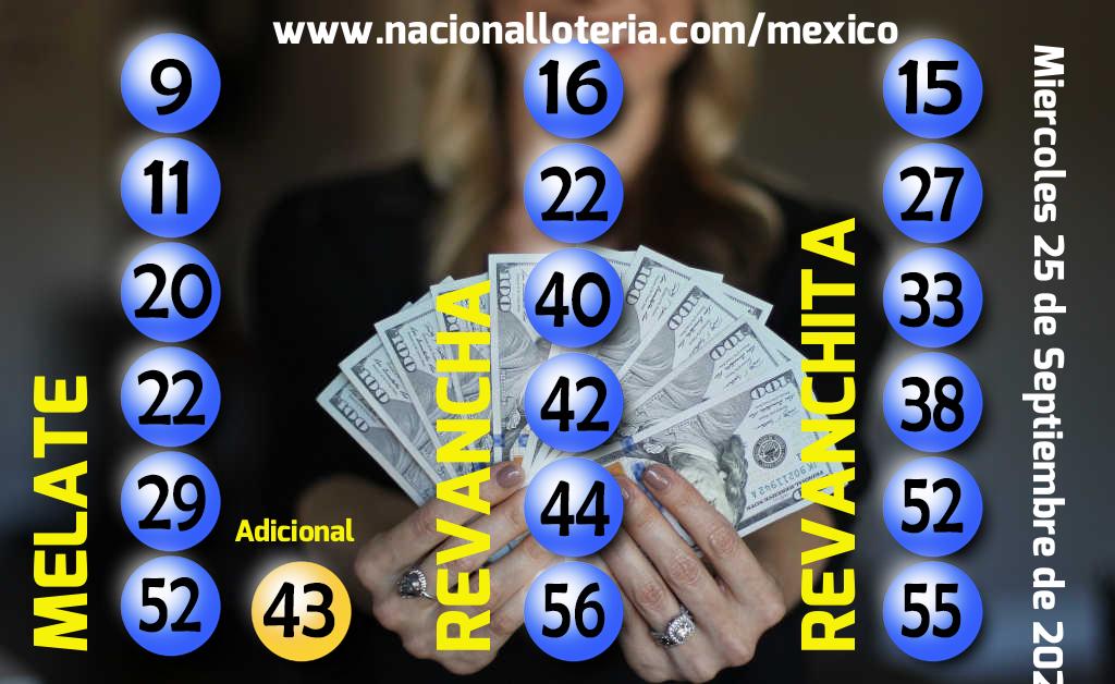 Números ganadores del Melate del Miércoles 25 de Septiembre de 2024 Resultados del Melate del Miércoles 25 de Septiembre de 2024