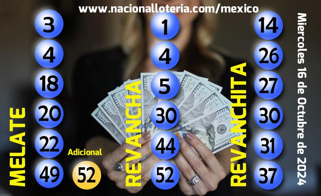 Números ganadores del Melate del Miércoles 16 de Octubre de 2024 Resultados del Melate del Miércoles 16 de Octubre de 2024