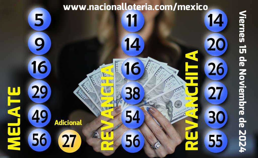 Números ganadores del Melate del Viernes 15 de Noviembre de 2024 Resultados del Melate del Viernes 15 de Noviembre de 2024