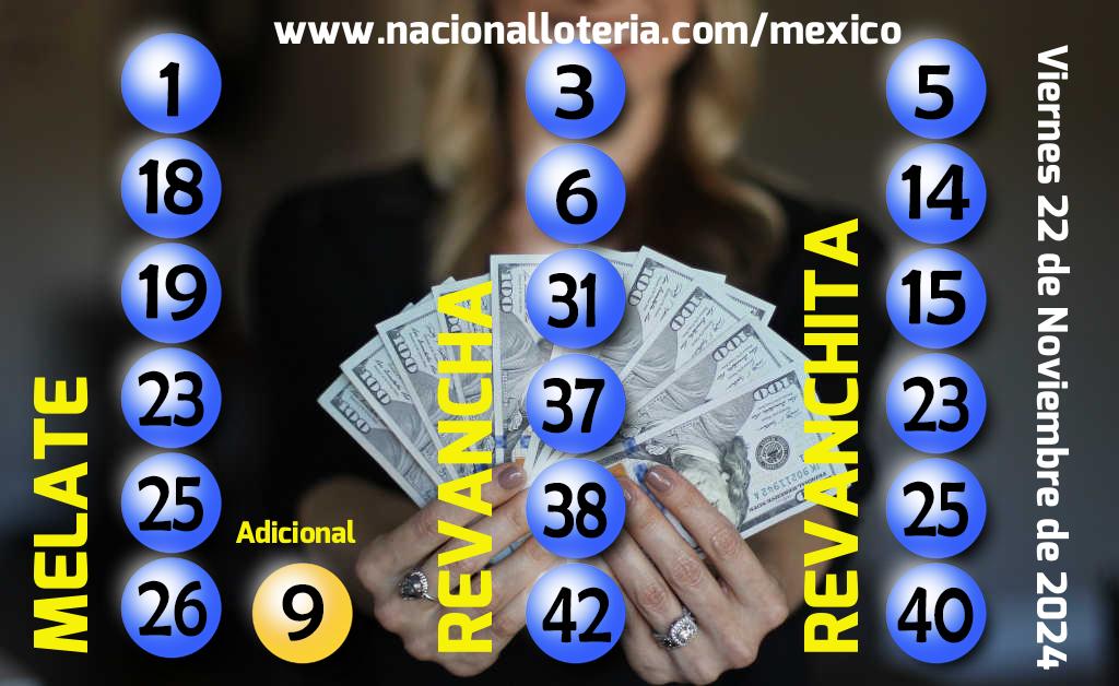 Números ganadores del Melate del Viernes 22 de Noviembre de 2024 Resultados del Melate del Viernes 22 de Noviembre de 2024
