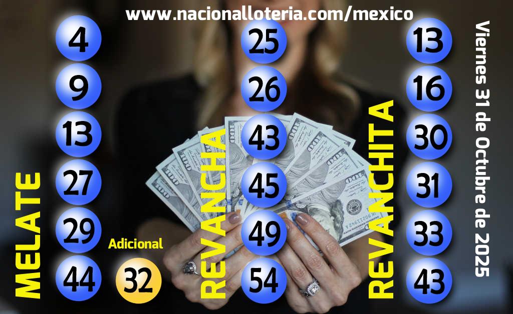Números ganadores del Melate del Viernes 31 de Octubre de 2025 Resultados del Melate del Viernes 31 de Octubre de 2025