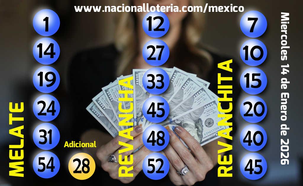 Resultados del Melate del Mi&eacute;rcoles 14 de Enero de 2026