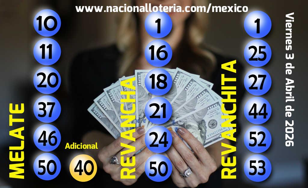 Números ganadores del Melate del Viernes 3 de Abril de 2026 Resultados del Melate del Viernes 3 de Abril de 2026