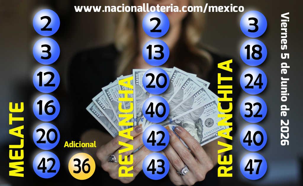 Números ganadores del Melate del Viernes 5 de Junio de 2026 Resultados del Melate del Viernes 5 de Junio de 2026