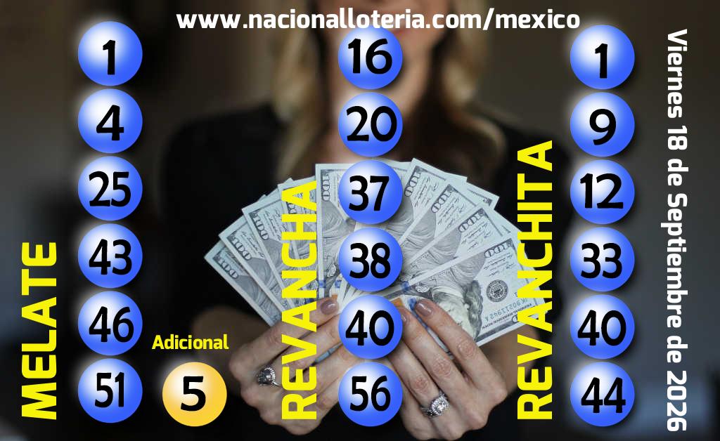 Números ganadores del Melate del Viernes 18 de Septiembre de 2026 Resultados del Melate del Viernes 18 de Septiembre de 2026
