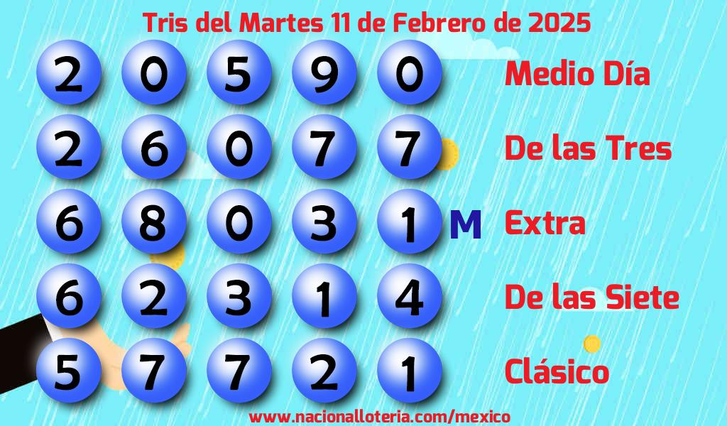 Resultados del Tris del Martes 11 de Febrero de 2025