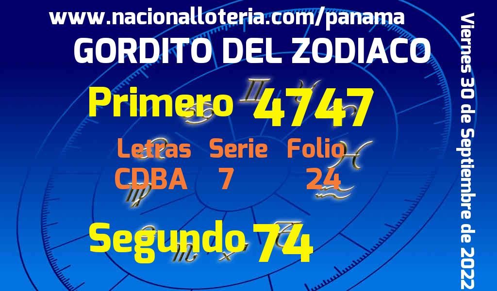 Resultados Gordito del Zodiaco del Viernes 30 de Septiembre de 2022